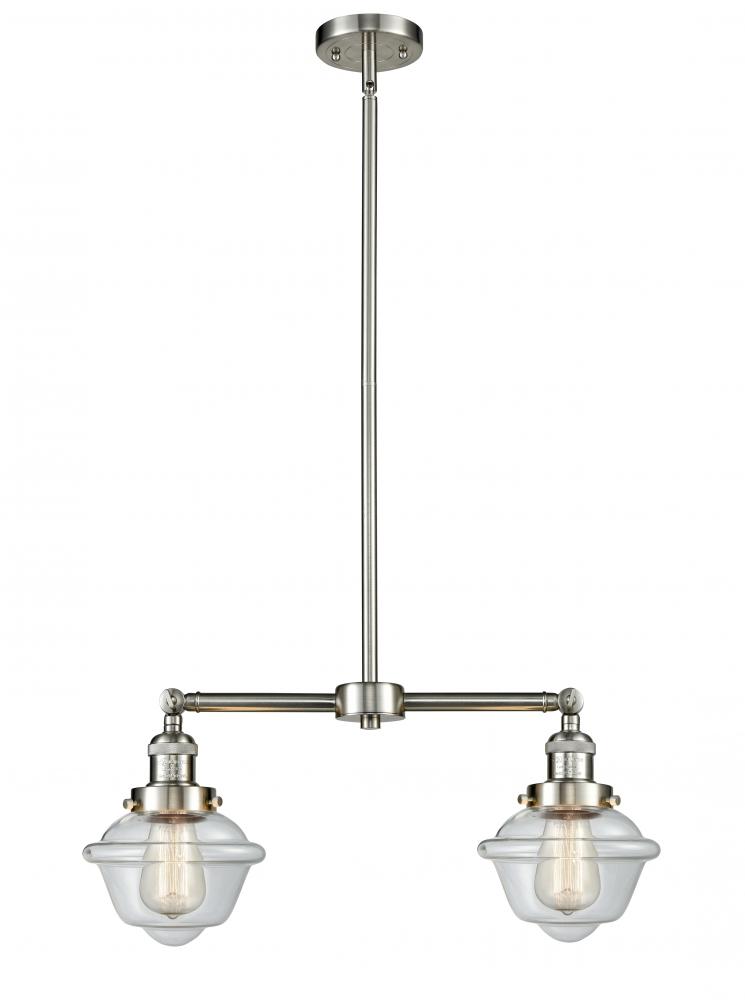 Oxford - 2 Light - 24 inch - Brushed Satin Nickel - Stem Hung - Island Light