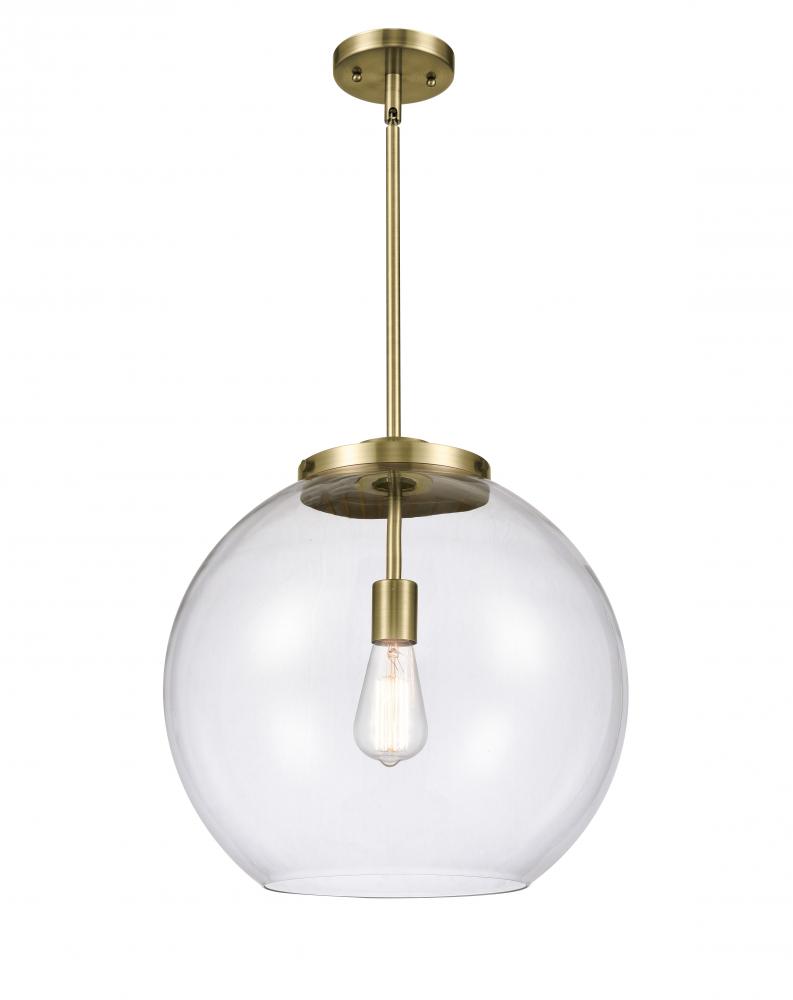 Athens - 1 Light - 16 inch - Antique Brass - Cord hung - Pendant