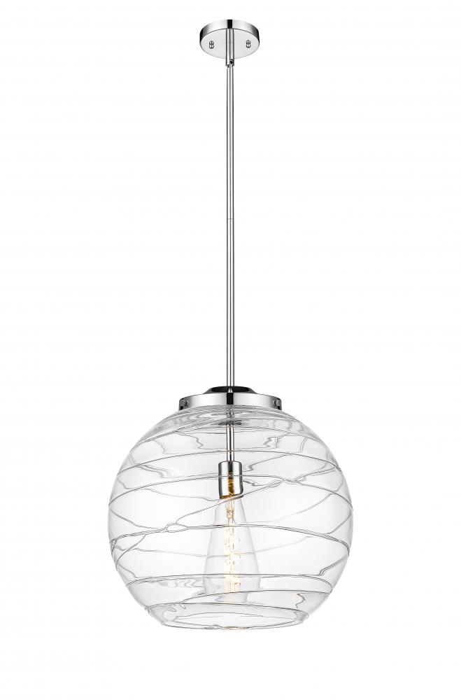 Athens Deco Swirl - 1 Light - 16 inch - Polished Chrome - Cord hung - Pendant