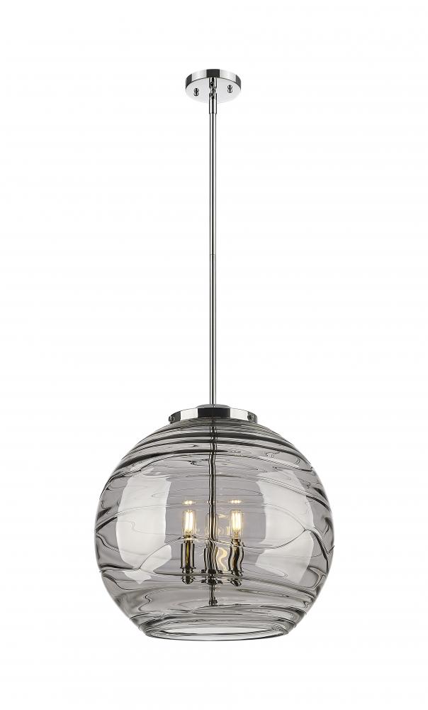 Athens Deco Swirl - 3 Light - 18 inch - Polished Chrome - Cord hung - Pendant