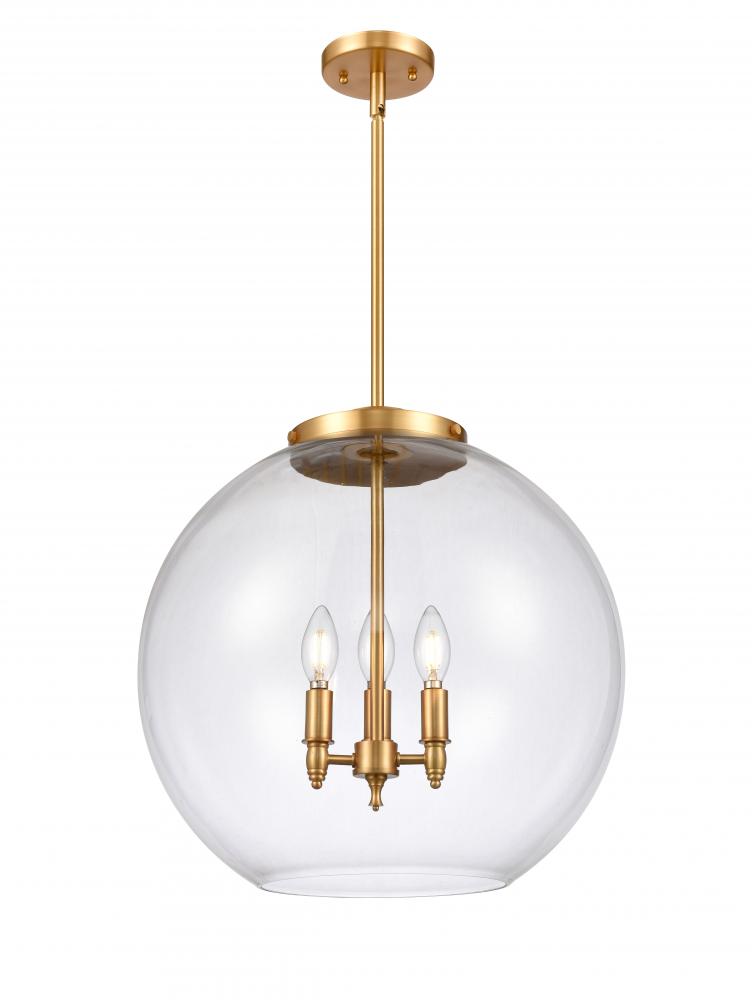 Athens - 3 Light - 18 inch - Satin Gold - Cord hung - Pendant