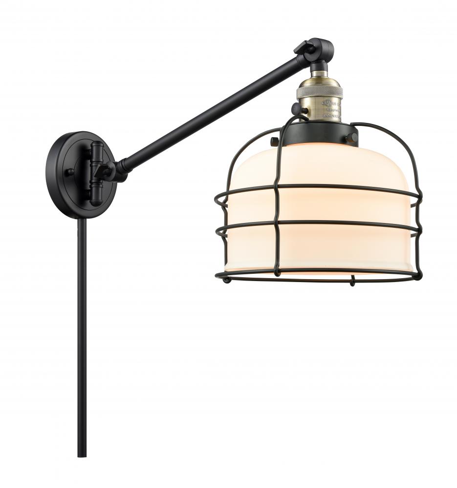 Bell Cage - 1 Light - 8 inch - Black Antique Brass - Swing Arm