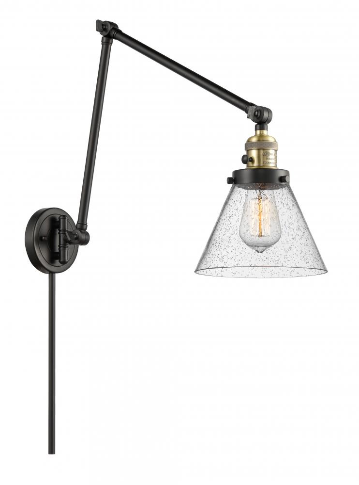 Cone - 1 Light - 8 inch - Black Antique Brass - Swing Arm