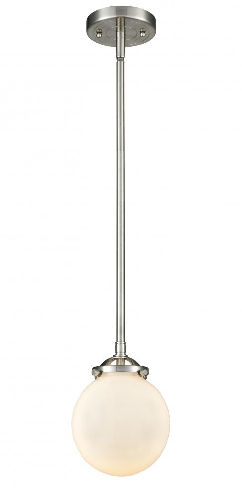 Beacon - 1 Light - 6 inch - Brushed Satin Nickel - Cord hung - Mini Pendant