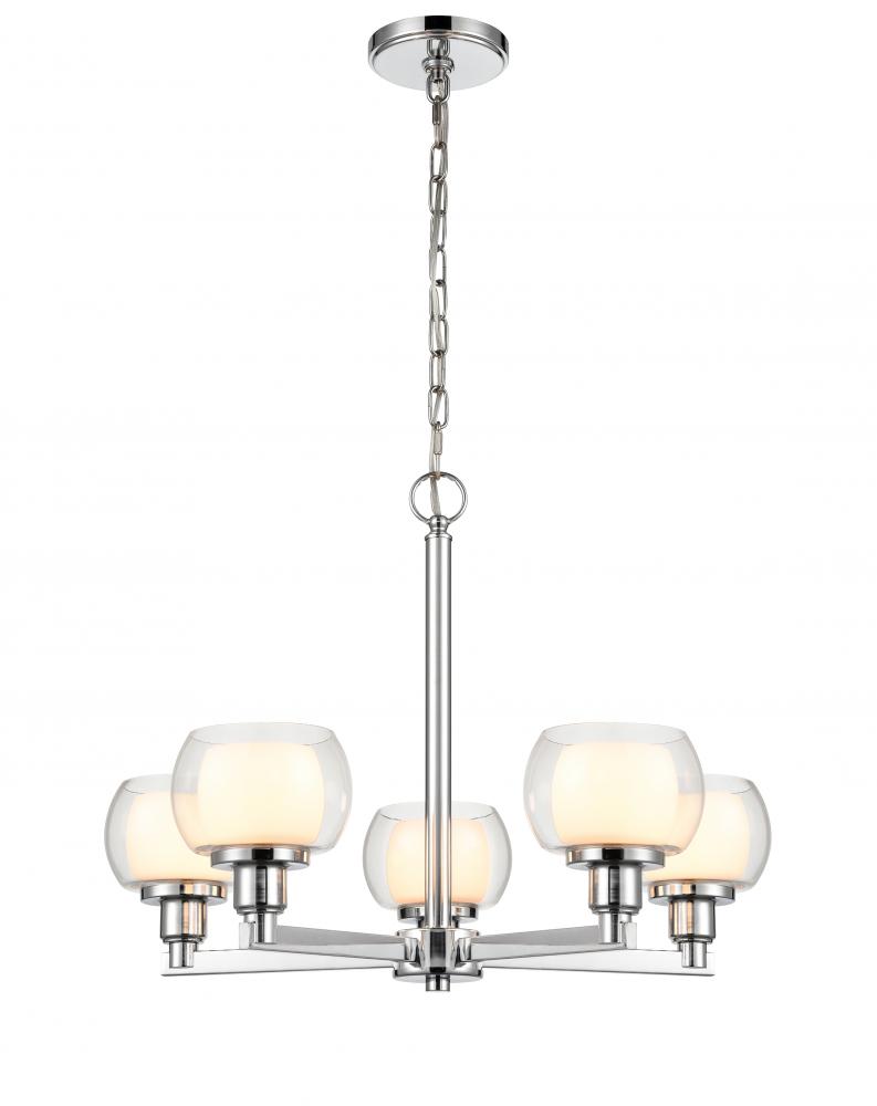 Cairo - 5 Light - 20 inch - Polished Chrome - Chain Hung - Chandelier