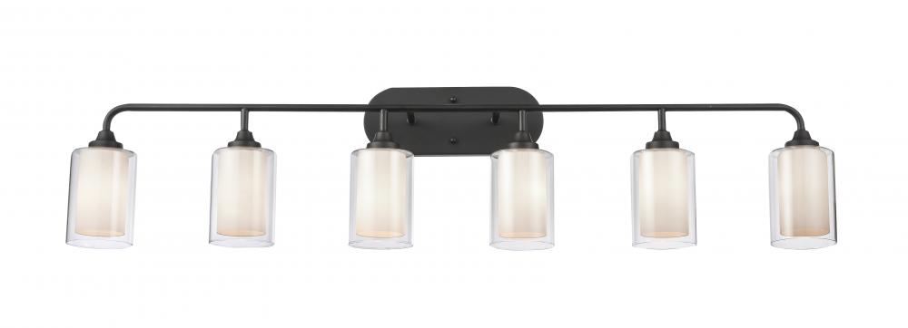 Fairbank - 6 Light - 48 inch - Matte Black - Bath Vanity Light