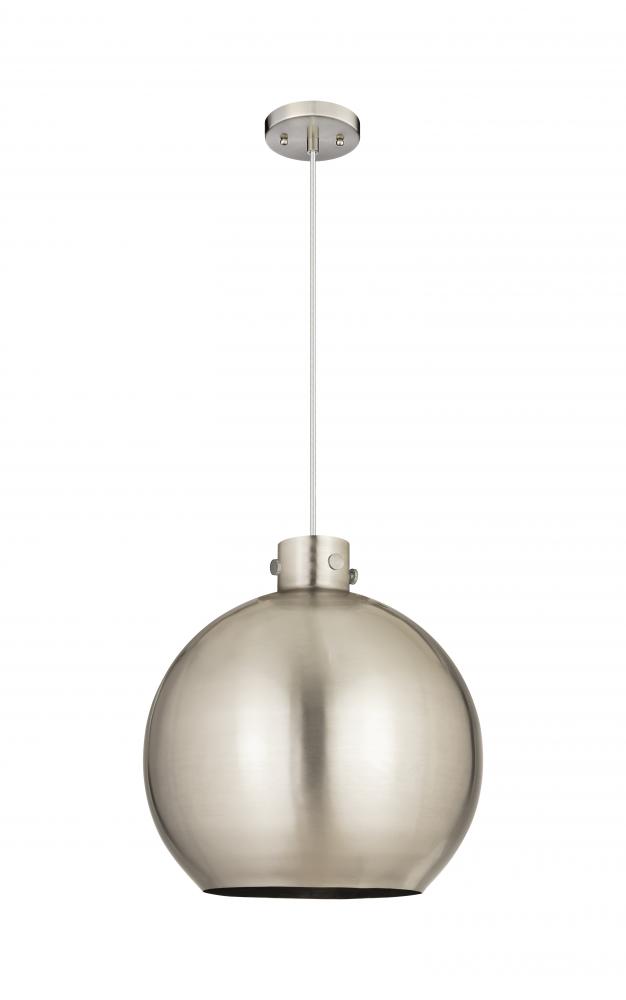 Newton Sphere - 1 Light - 18 inch - Satin Nickel - Cord hung - Pendant