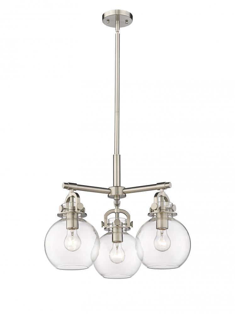 Newton Sphere - 3 Light - 21 inch - Satin Nickel - Pendant