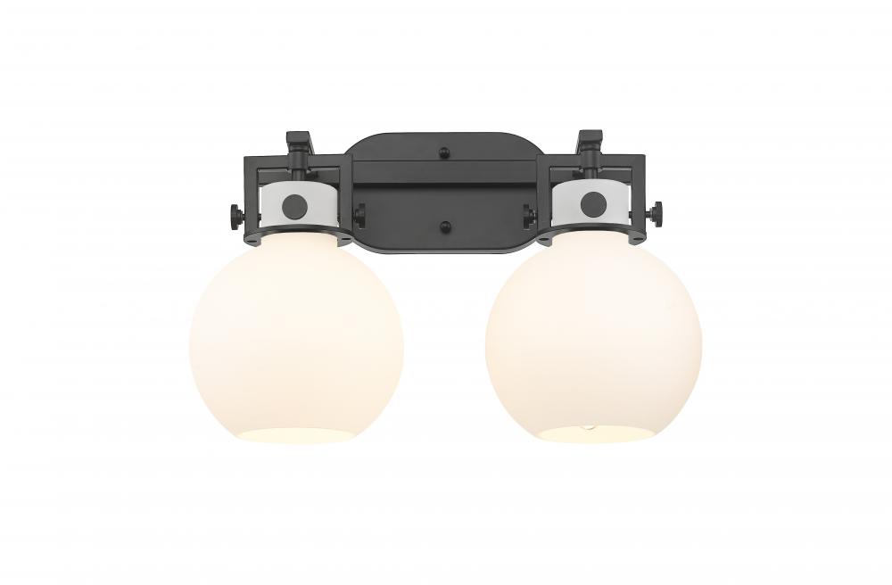 Newton Sphere - 2 Light - 17 inch - Matte Black - Bath Vanity Light