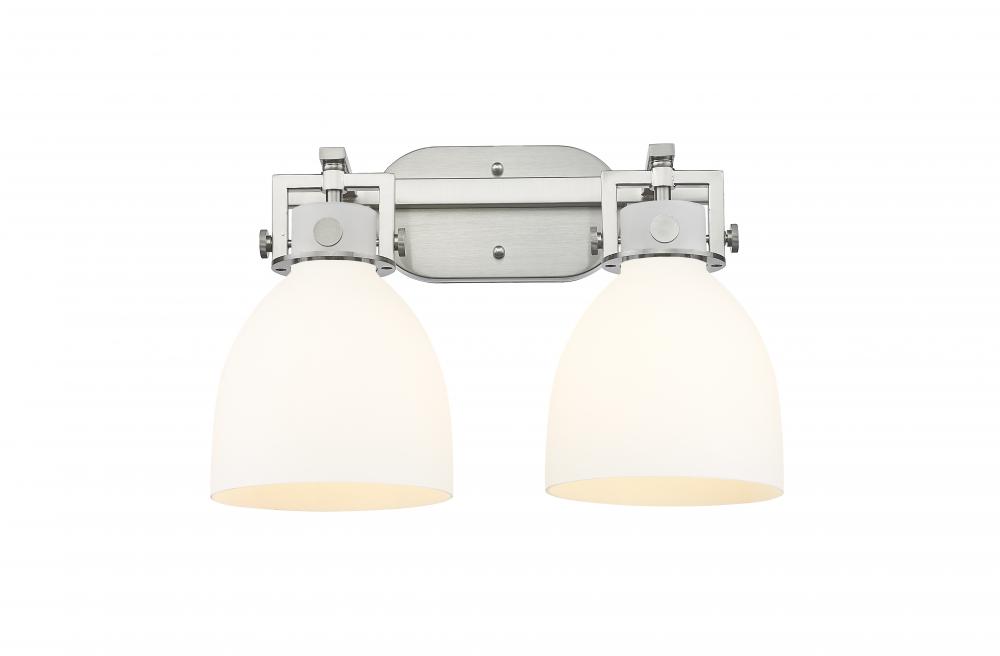 Newton Bell - 2 Light - 17 inch - Satin Nickel - Bath Vanity Light