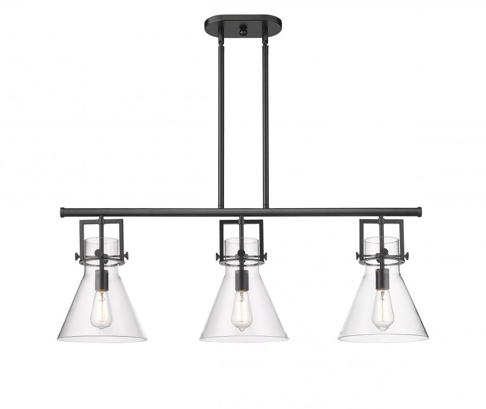 Newton Cone - 3 Light - 42 inch - Matte Black - Island Light