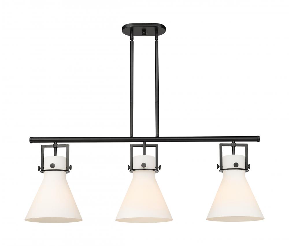 Newton Cone - 3 Light - 42 inch - Matte Black - Island Light