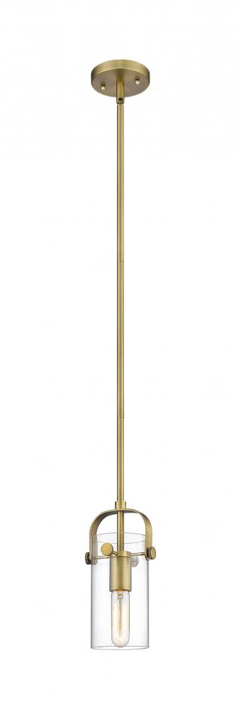 Pilaster II Cylinder - 1 Light - 5 inch - Brushed Brass - Pendant