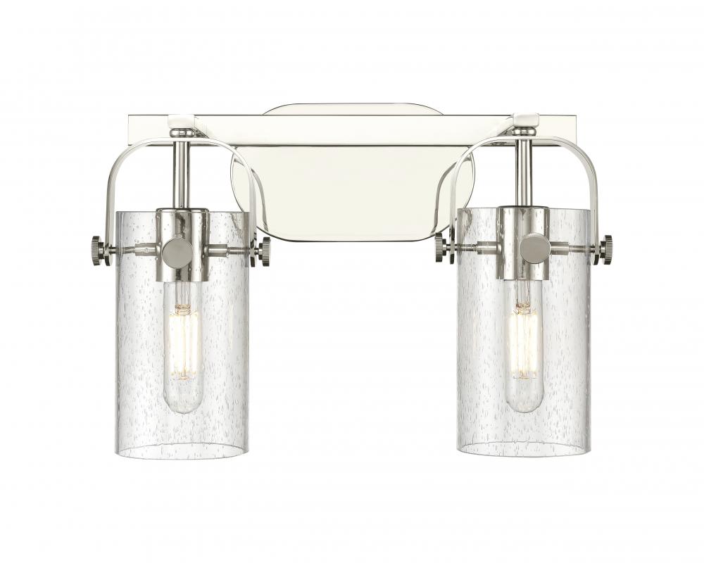 Pilaster II Cylinder - 2 Light - 15 inch - Polished Nickel - Bath Vanity Light