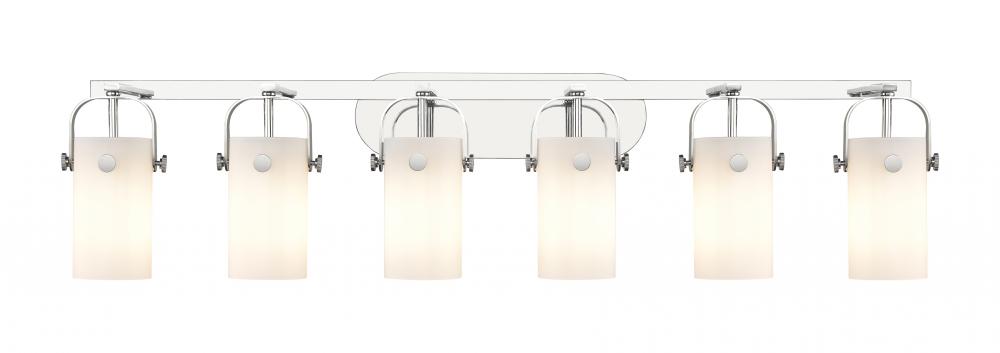 Pilaster II Cylinder - 6 Light - 44 inch - Polished Chrome - Bath Vanity Light