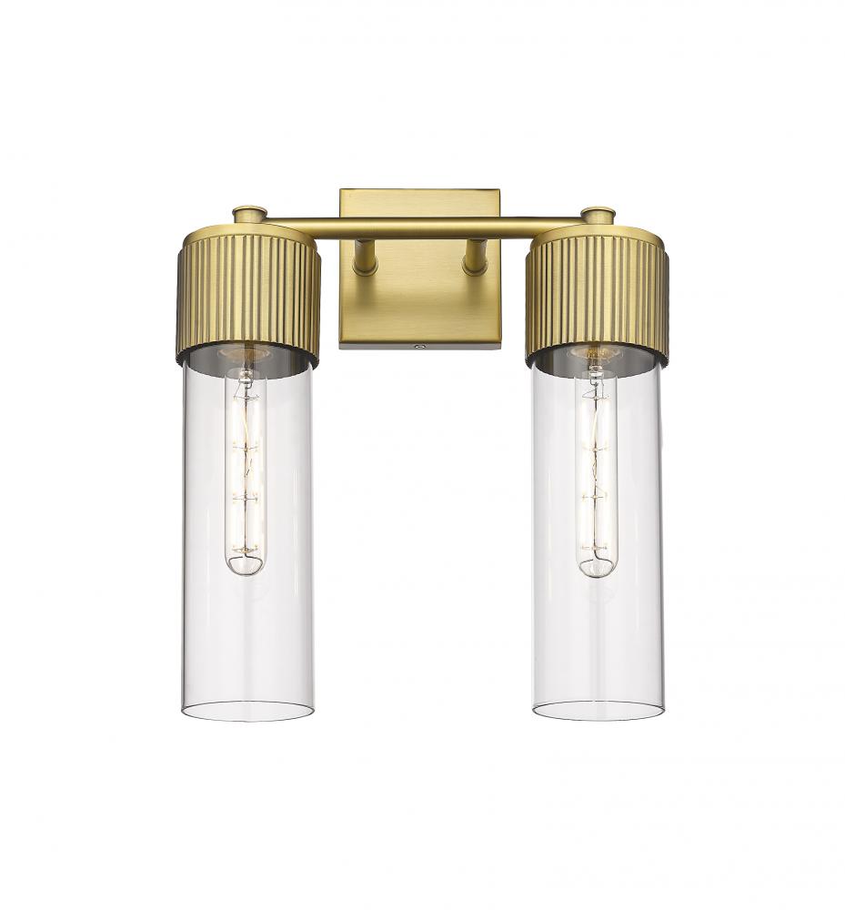 Bolivar - 2 Light - 14 inch - Brushed Brass - Bath Vanity Light