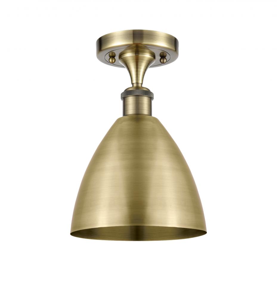 Bristol - 1 Light - 8 inch - Antique Brass - Semi-Flush Mount