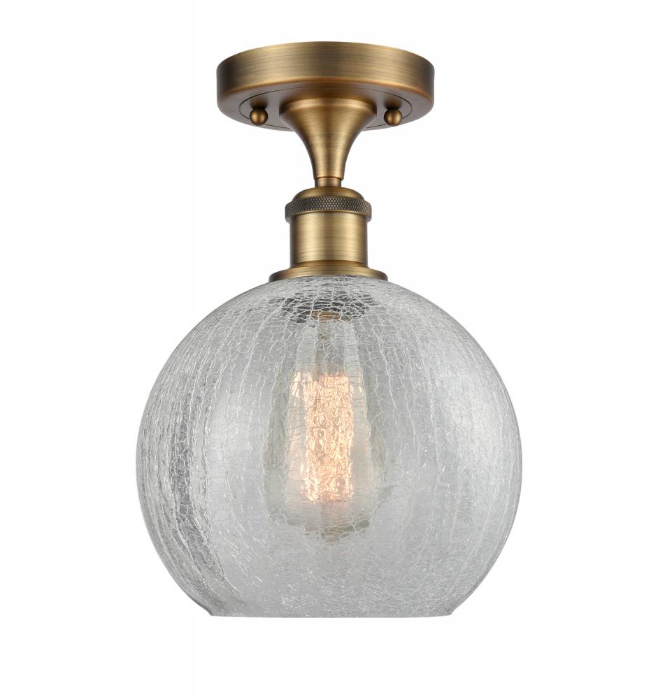 Athens - 1 Light - 8 inch - Brushed Brass - Semi-Flush Mount