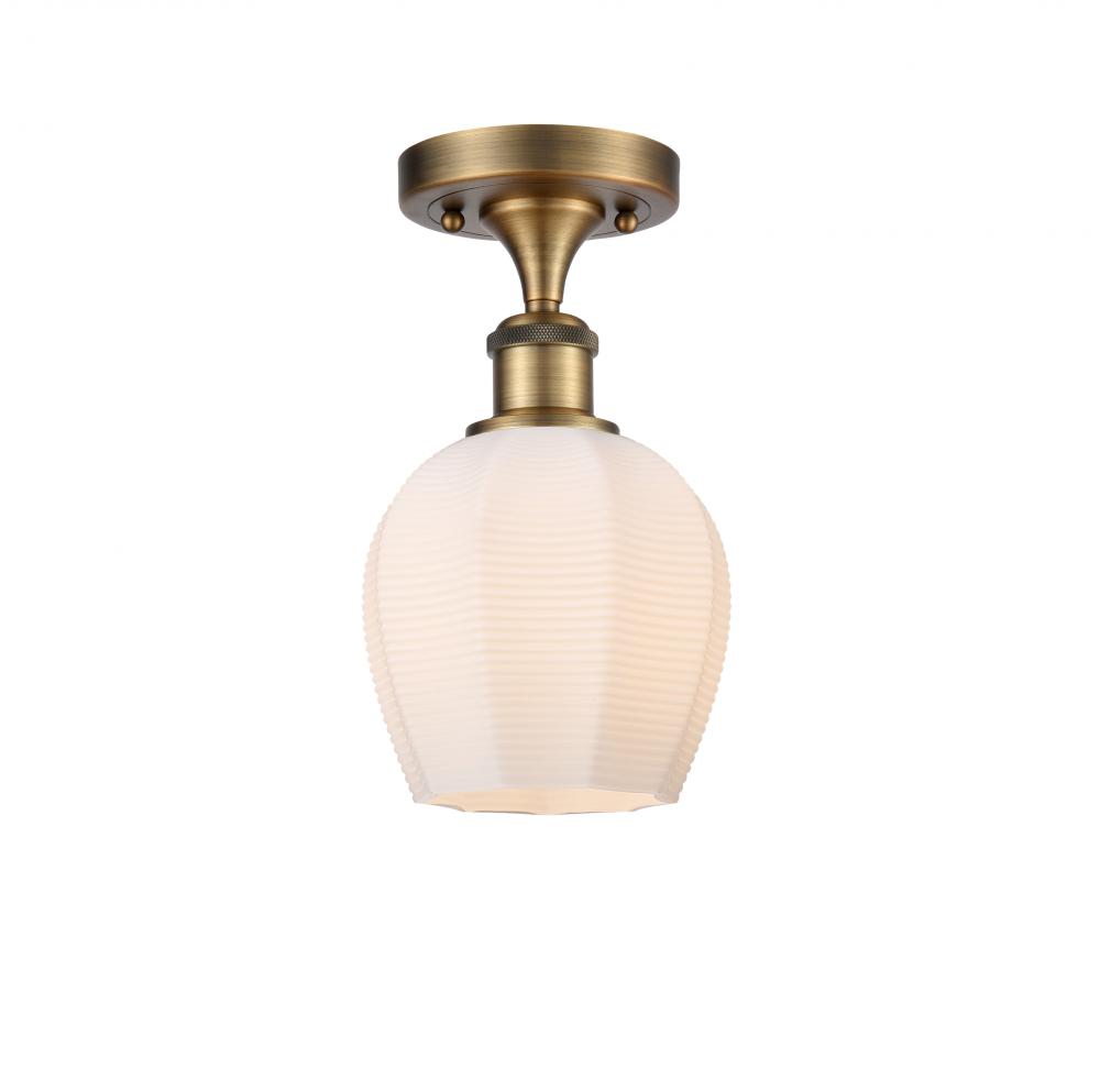 Norfolk - 1 Light - 6 inch - Brushed Brass - Semi-Flush Mount