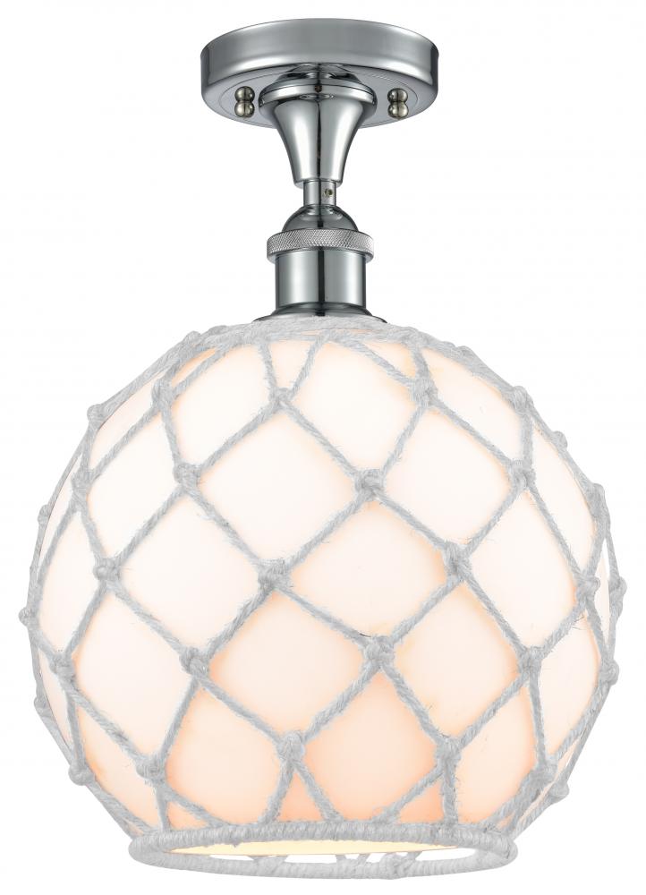 Farmhouse Rope - 1 Light - 10 inch - Polished Chrome - Semi-Flush Mount