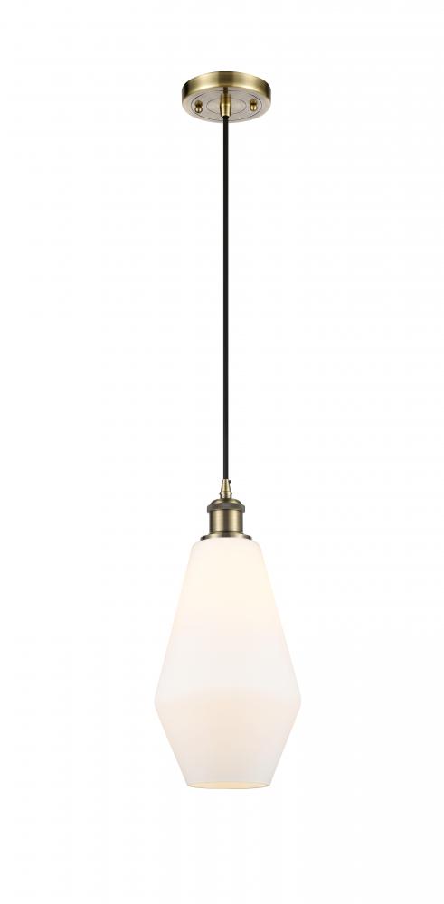 Cindyrella - 1 Light - 7 inch - Antique Brass - Cord hung - Mini Pendant