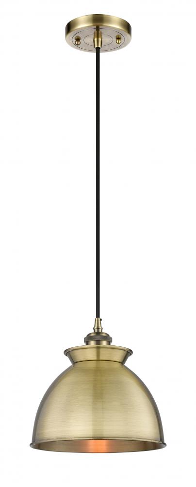 Adirondack - 1 Light - 8 inch - Antique Brass - Cord hung - Mini Pendant