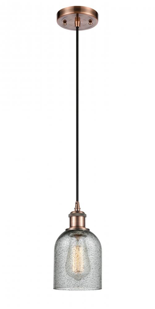 Caledonia - 1 Light - 5 inch - Antique Copper - Cord hung - Mini Pendant