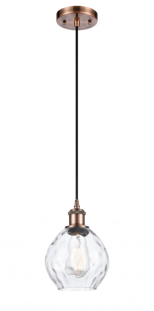 Waverly - 1 Light - 6 inch - Antique Copper - Cord hung - Mini Pendant