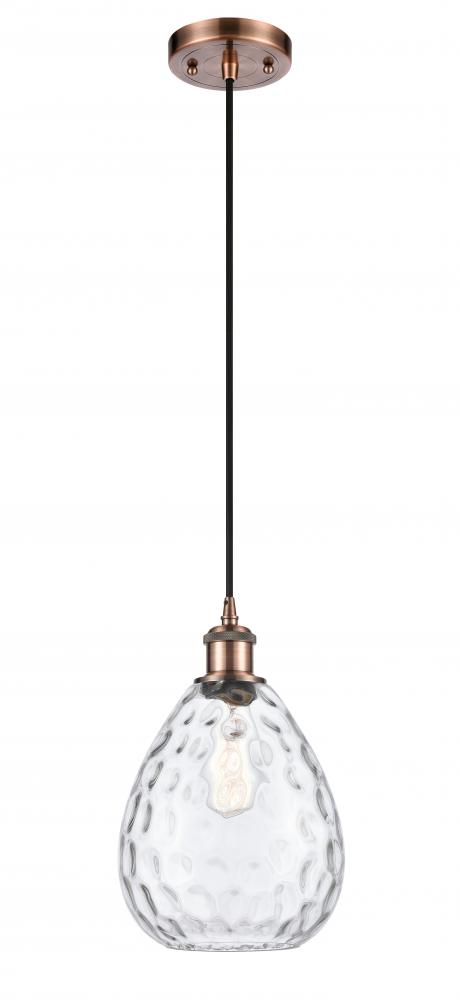Waverly - 1 Light - 8 inch - Antique Copper - Cord hung - Mini Pendant
