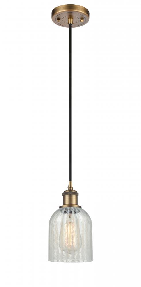 Caledonia - 1 Light - 5 inch - Brushed Brass - Cord hung - Mini Pendant