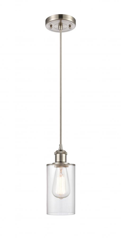 Clymer - 1 Light - 4 inch - Brushed Satin Nickel - Cord hung - Mini Pendant