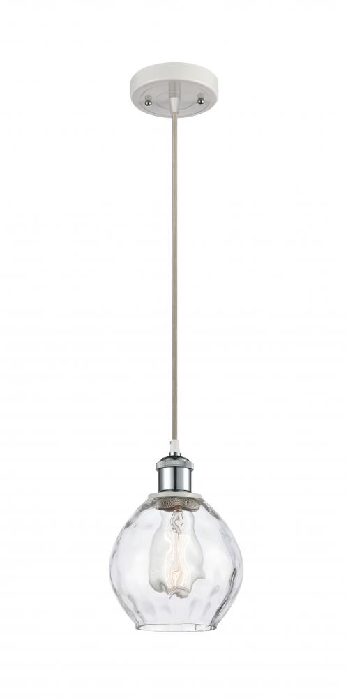 Waverly - 1 Light - 6 inch - White Polished Chrome - Cord hung - Mini Pendant