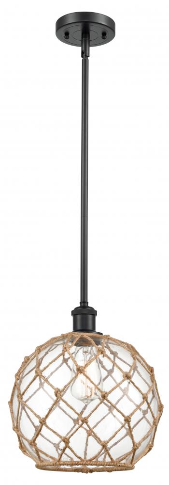 Farmhouse Rope - 1 Light - 10 inch - Matte Black - Mini Pendant