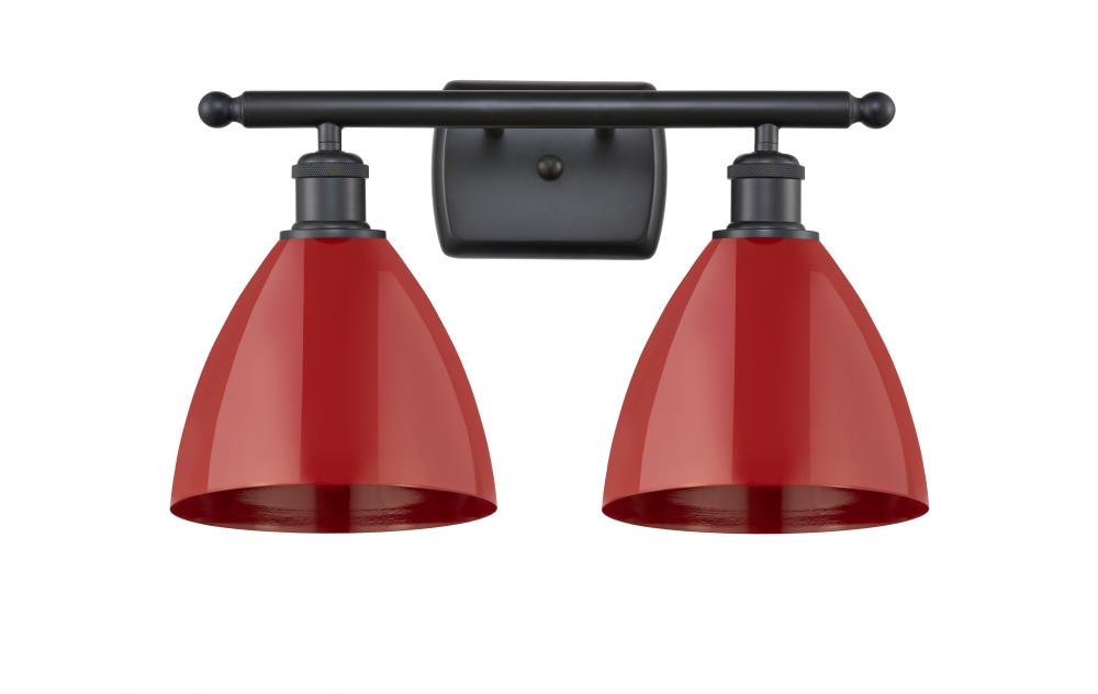 Plymouth - 2 Light - 18 inch - Matte Black - Bath Vanity Light