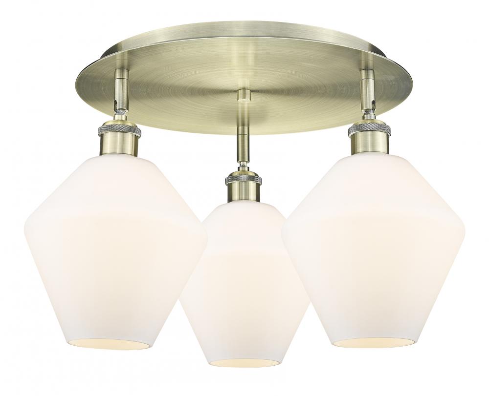 Cindyrella - 3 Light - 20 inch - Antique Brass - Flush Mount