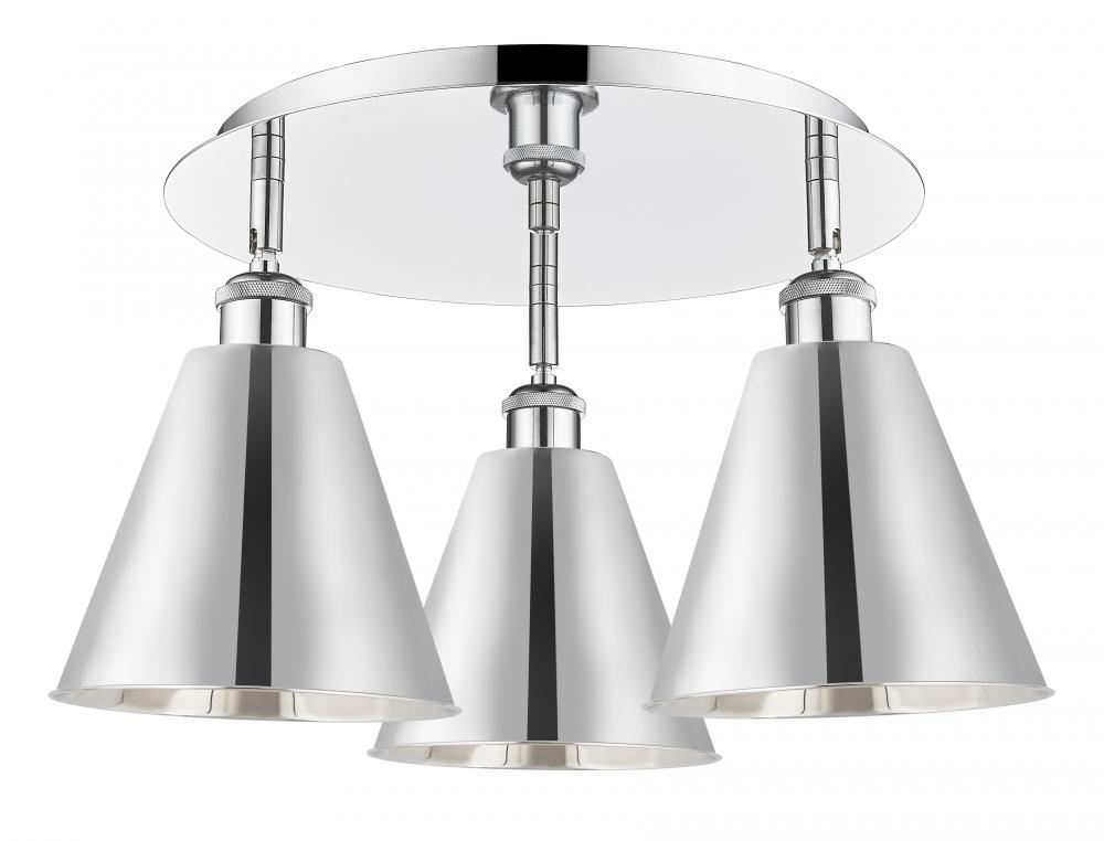 Berkshire - 3 Light - 20 inch - Polished Chrome - Flush Mount