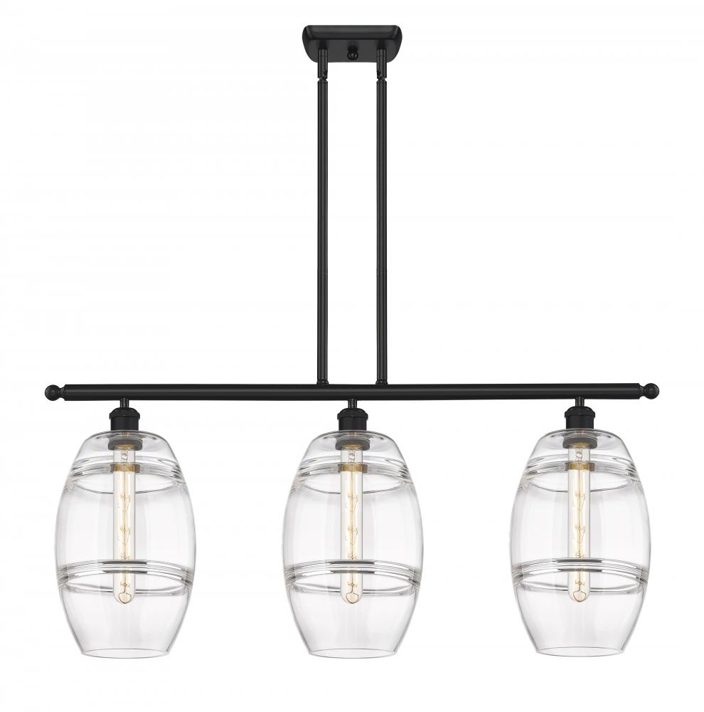 Vaz - 3 Light - 36 inch - Matte Black - Cord hung - Island Light