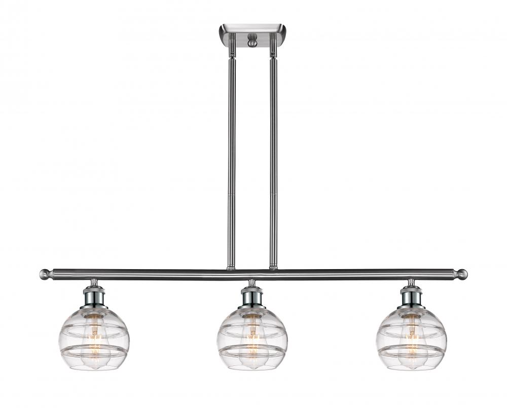 Rochester - 3 Light - 36 inch - Brushed Satin Nickel - Cord hung - Island Light