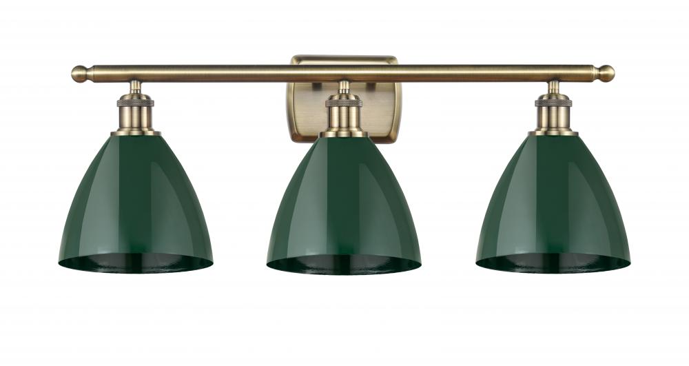 Plymouth - 3 Light - 28 inch - Antique Brass - Bath Vanity Light