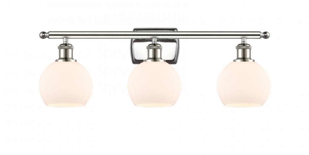 Athens - 3 Light - 26 inch - Polished Nickel - Bath Vanity Light