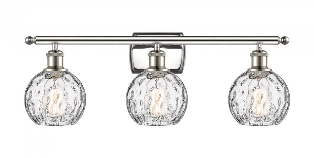 Athens Water Glass - 3 Light - 26 inch - Polished Nickel - Bath Vanity Light