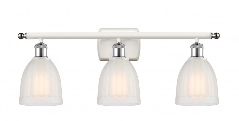 Brookfield - 3 Light - 26 inch - White Polished Chrome - Bath Vanity Light