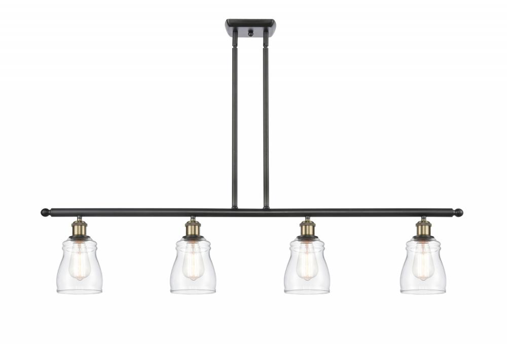 Ellery - 4 Light - 48 inch - Black Antique Brass - Cord hung - Island Light