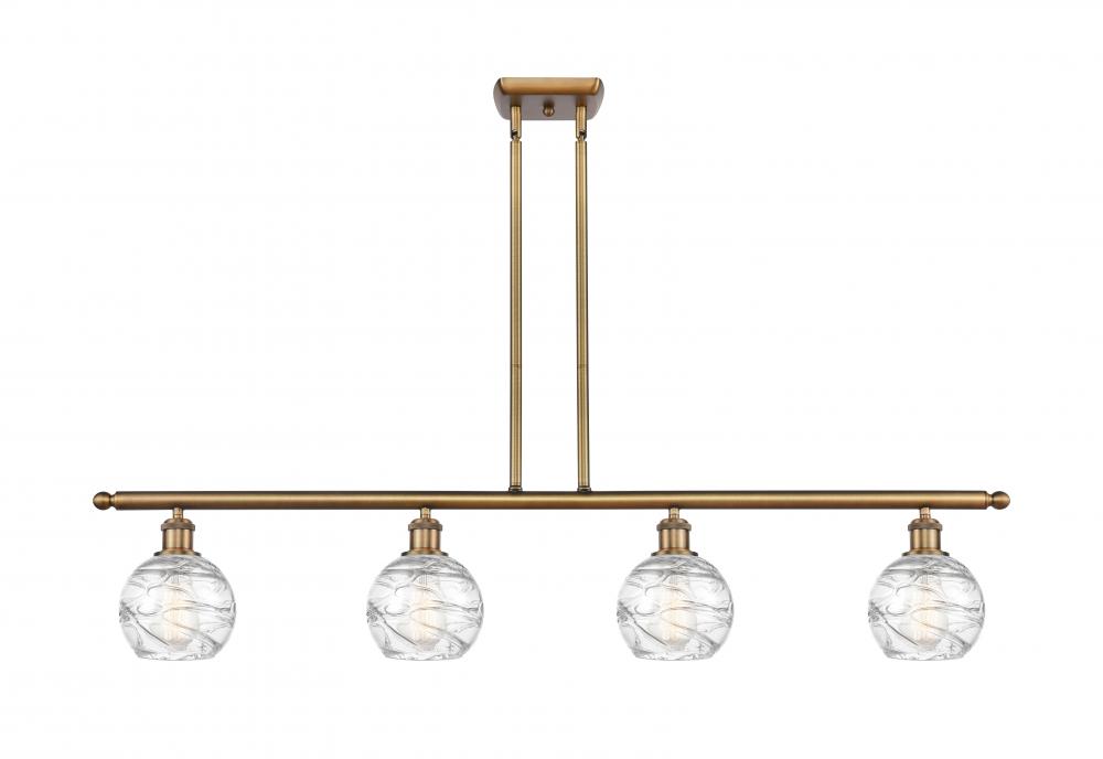 Athens Deco Swirl - 4 Light - 48 inch - Brushed Brass - Cord hung - Island Light