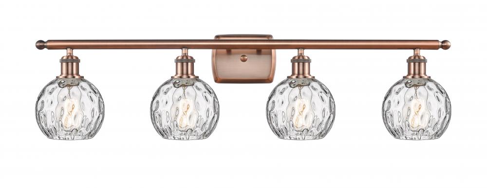 Athens Water Glass - 4 Light - 36 inch - Antique Copper - Bath Vanity Light
