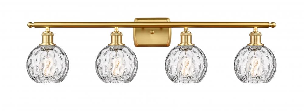 Athens Water Glass - 4 Light - 36 inch - Satin Gold - Bath Vanity Light