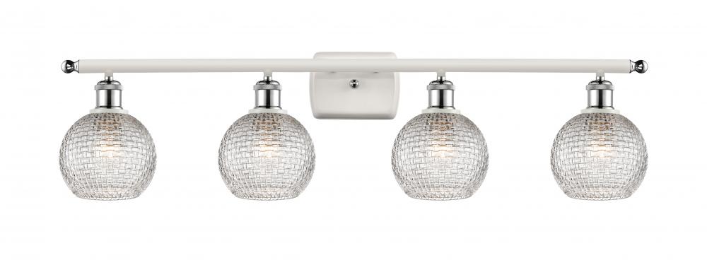 Athens - 4 Light - 36 inch - White Polished Chrome - Bath Vanity Light