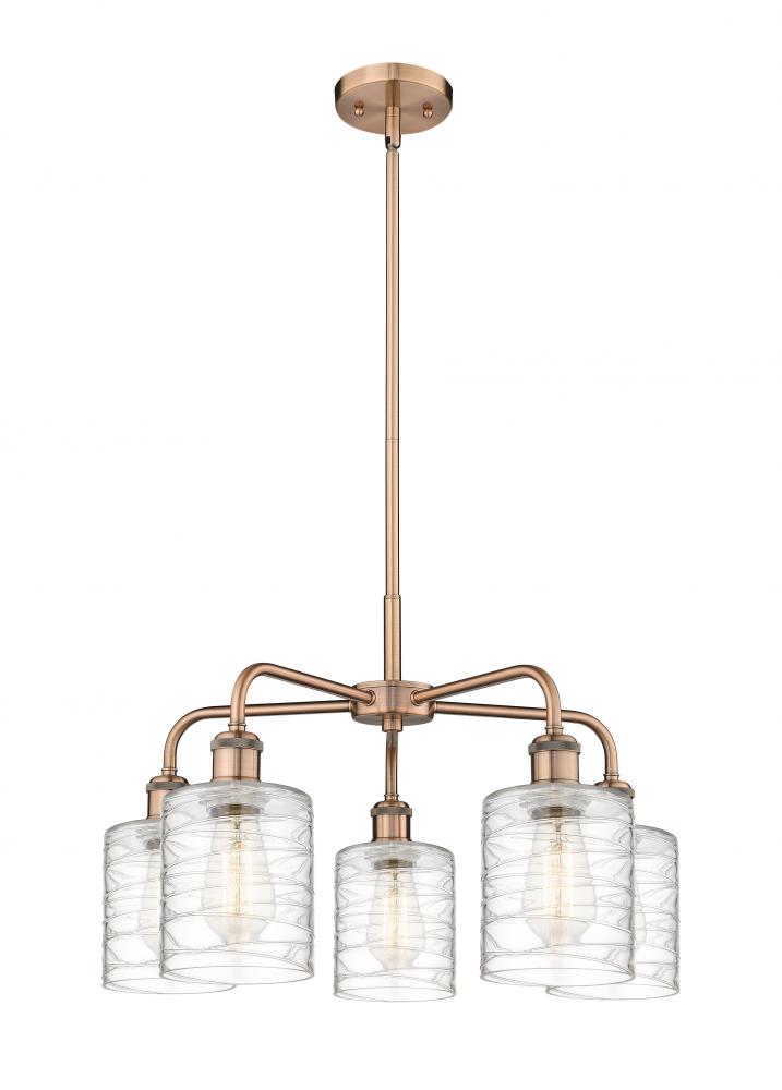 Cobbleskill - 5 Light - 23 inch - Antique Copper - Chandelier