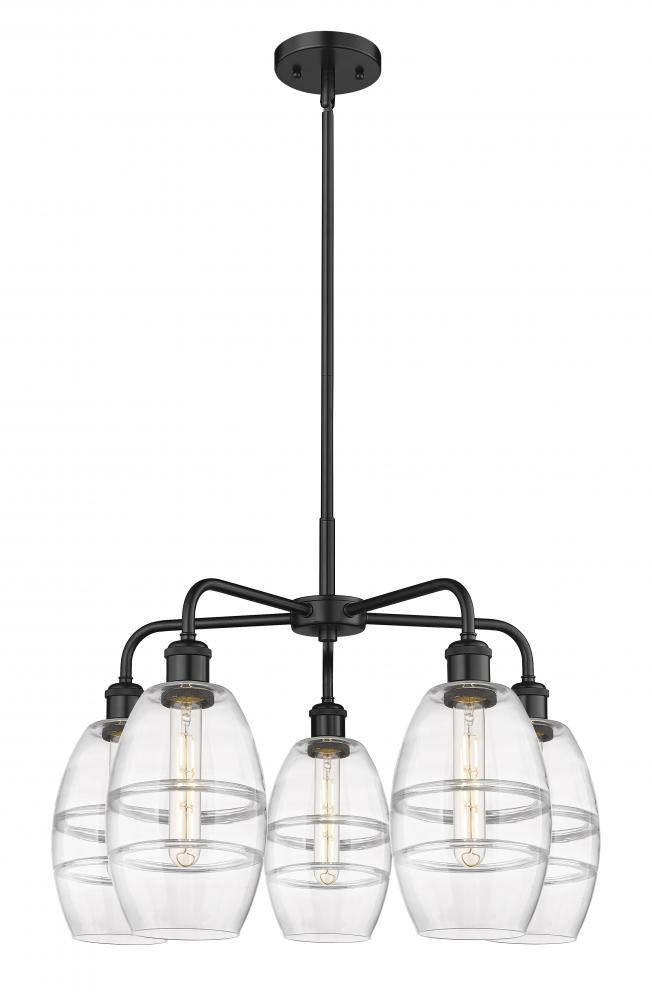 Vaz - 5 Light - 24 inch - Matte Black - Chandelier