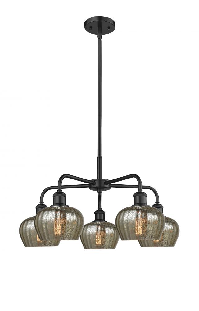 Fenton - 5 Light - 25 inch - Matte Black - Chandelier